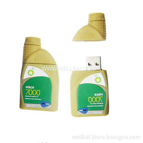 Customized Shape Rubber Bottle USB Flash Drive